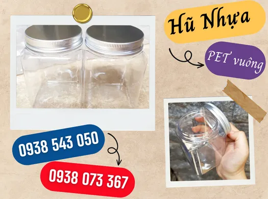 HŨ NHỰA PET VUÔNG giá sỉ - Hũ Nhựa Lê Thanh