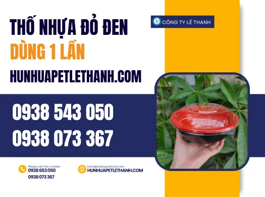 Công ty bỏ sỉ THỐ NHỰA ĐỎ ĐEN NẮP PET