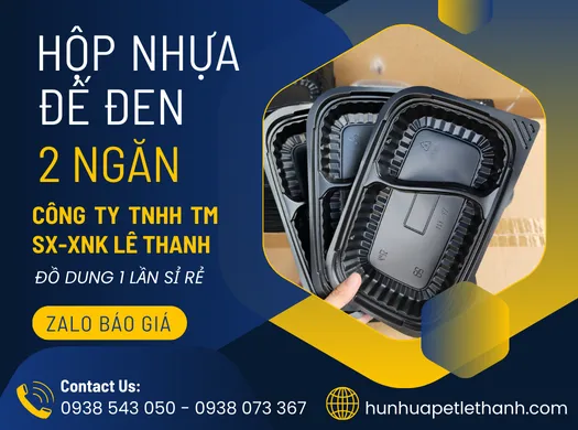 Ở đâu bỏ sỉ HỘP NHỰA 2 NGĂN ĐẾ ĐEN giá rẻ