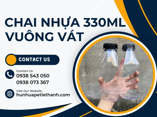Giá sỉ CHAI NHỰA VUÔNG VÁT 330ML rẻ không tưởng