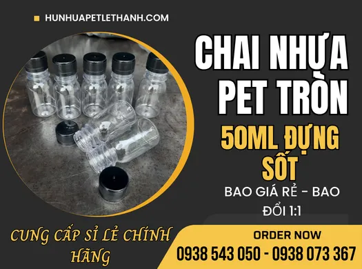 CHAI NHỰA PET 50ML giá sỉ đựng sốt