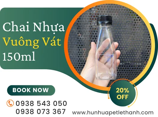 CHAI NHỰA VUÔNG VÁT đựng sữa chua, nước sốt giá sỉ rẻ 150ml