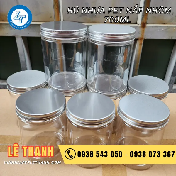 HŨ PET NẮP NHÔM 700ML (33G)