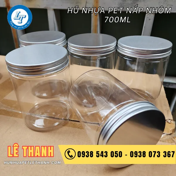 HŨ PET NẮP NHÔM 700ML (33G)