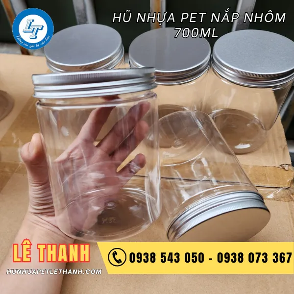 HŨ PET NẮP NHÔM 700ML (33G)