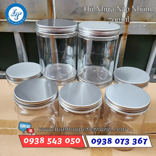 HŨ PET NẮP NHÔM 700ML (33G)