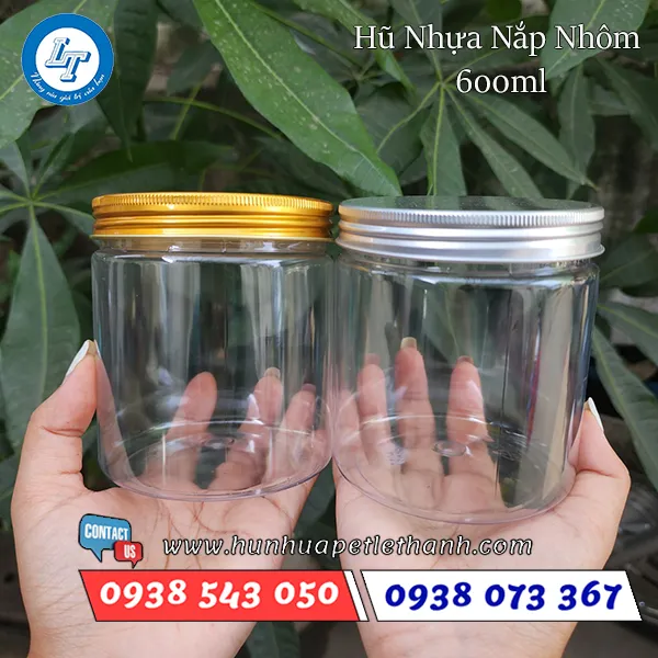 HŨ PET NẮP NHÔM 600ML (33G)
