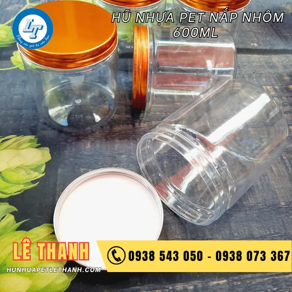 HŨ PET NẮP NHÔM 600ML (33G)