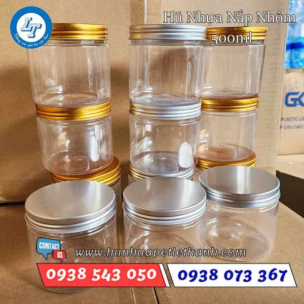 HŨ PET NẮP NHÔM 500ML (33G)