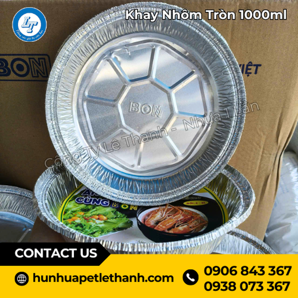 Khay Nhôm Tròn 1000ml