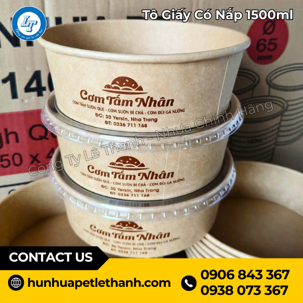 Tô Giấy Có Nắp 1500ml
