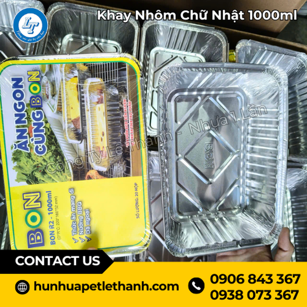 Khay Nhôm Chữ Nhật 1000ml