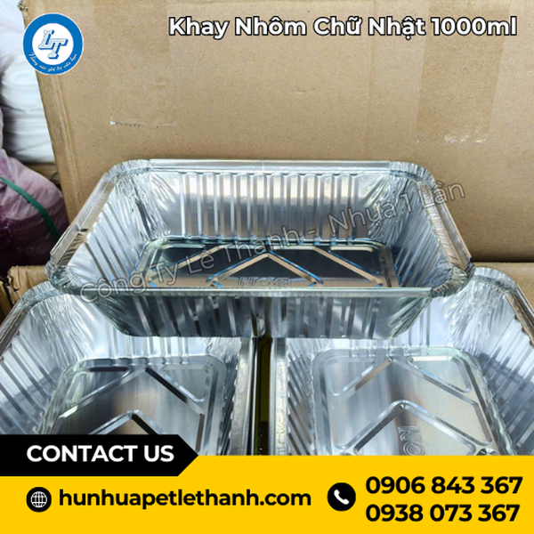 Khay Nhôm Chữ Nhật 1000ml