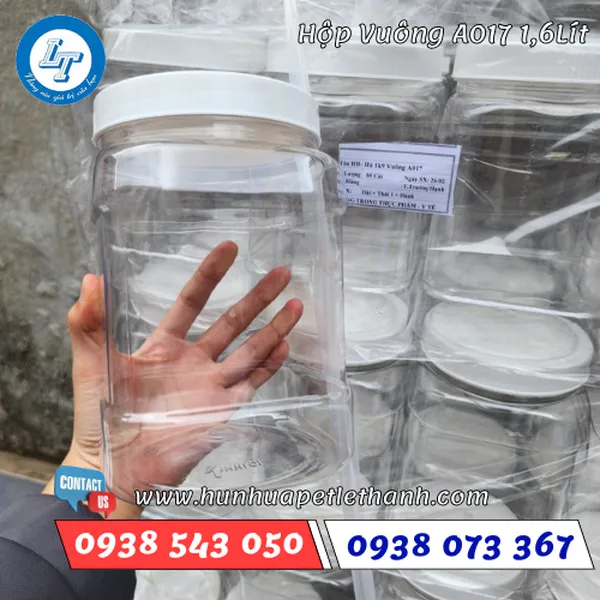 HỘP NHỰA VUÔNG A017 1600ML