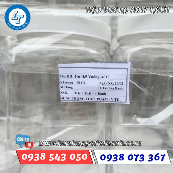 HỘP NHỰA VUÔNG A017 1600ML