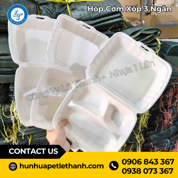 Hộp Cơm Xốp 3 Ngăn