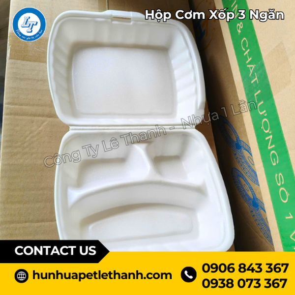 Hộp Cơm Xốp 3 Ngăn