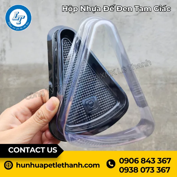 Hộp Nhựa Đế Đen Tam Giác