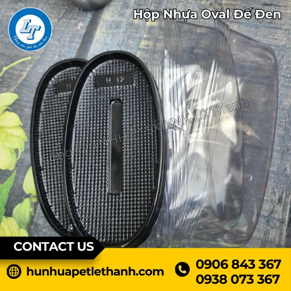 Hộp Nhựa Đế Đen Oval