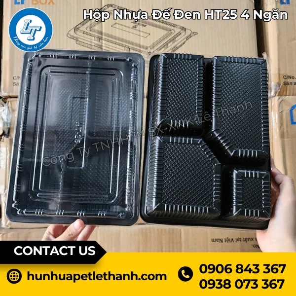 Hộp Nhựa Đế Đen HT25