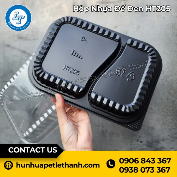 Hộp Nhựa Đế Đen HT205