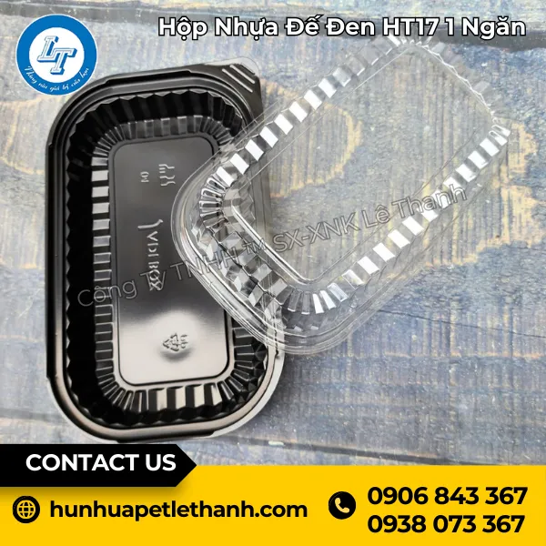 Hộp Nhựa Đế Đen HT17 1 Ngăn
