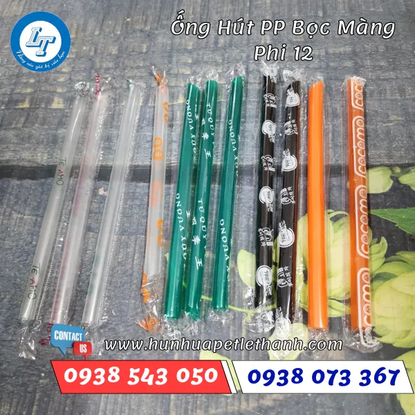 ỐNG HÚT BỌC MÀNG IN LOGO PHI 12