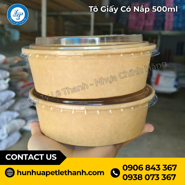 Tô Giấy Có Nắp 500ml