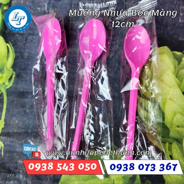 MUỖNG NHỰA BỌC MÀNG 12CM