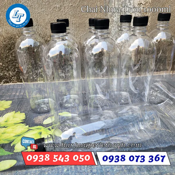 CHAI NHỰA TRÒN 1 LÍT MỎNG