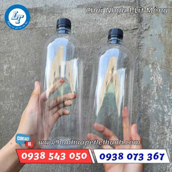 CHAI NHỰA TRÒN 1 LÍT MỎNG