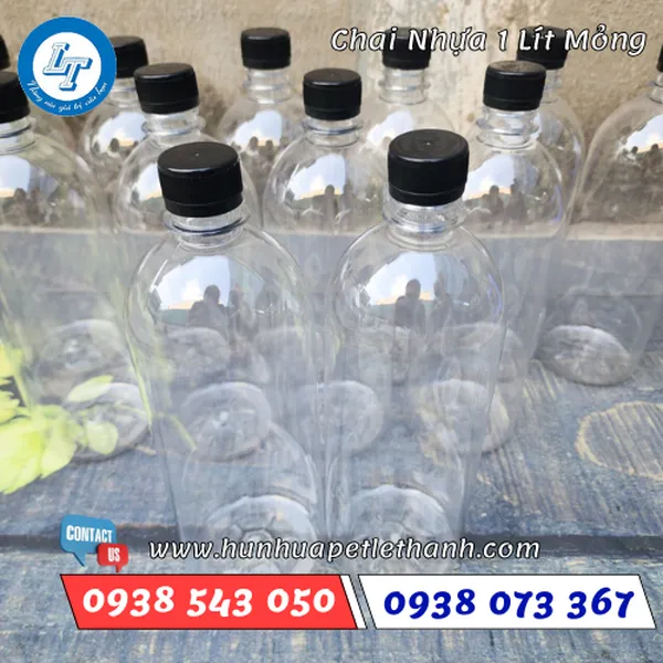 CHAI NHỰA TRÒN 1 LÍT MỎNG