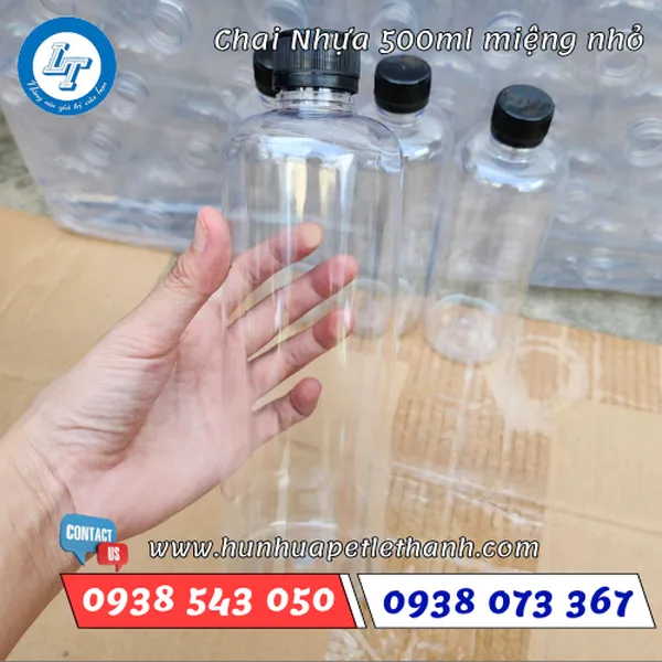 CHAI NHỰA TRÒN CAO 500ML (MIỆNG NHỎ)