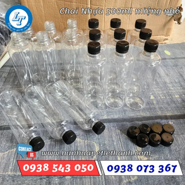 CHAI NHỰA TRÒN CAO 500ML (MIỆNG NHỎ)