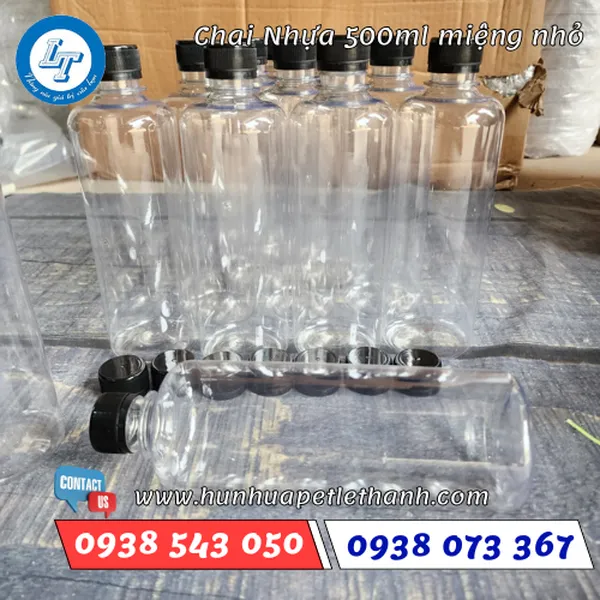 CHAI NHỰA TRÒN CAO 500ML (MIỆNG NHỎ)