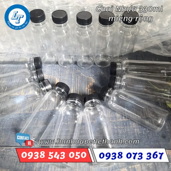 CHAI NHỰA TRÒN 330ML (MIỆNG RỘNG)