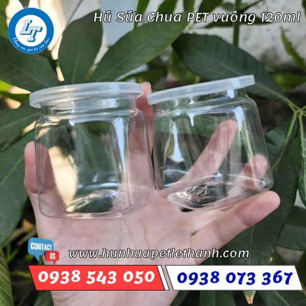 HŨ SỮA CHUA PET ĐÁY VUÔNG 120ML