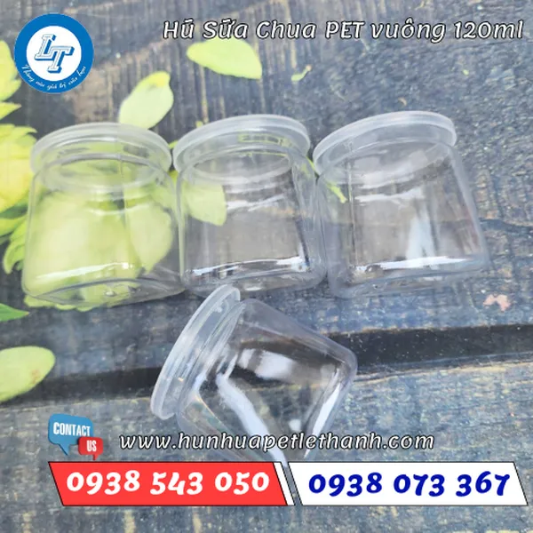 HŨ SỮA CHUA PET ĐÁY VUÔNG 120ML