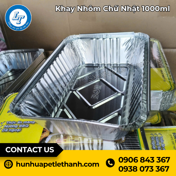 Khay Nhôm Chữ Nhật 1000ml