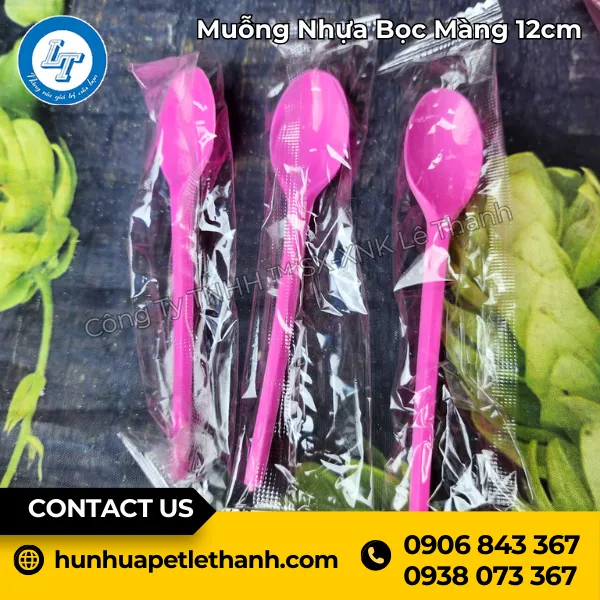 Muỗng Nhựa Bọc Màng 12cm