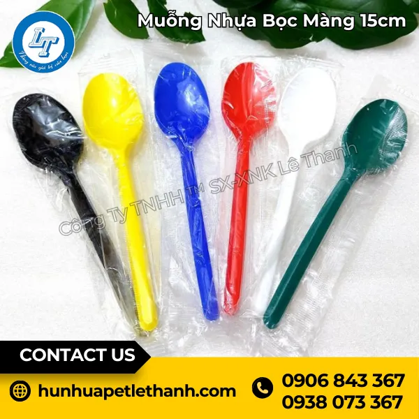Muỗng Nhựa Bọc Màng 15cm