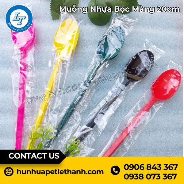 Muỗng Nhựa Bọc Màng 20cm