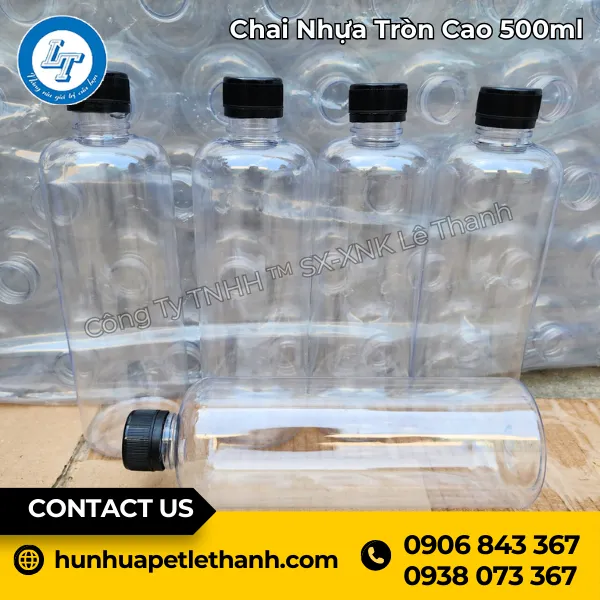 Chai Nhựa Tròn Cao 500ml