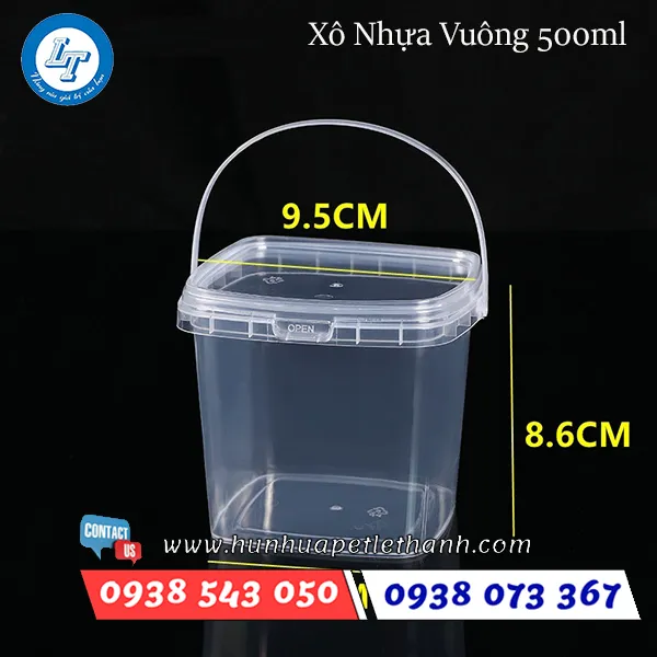 Xô Nhựa Vuông Đựng Trà Sữa