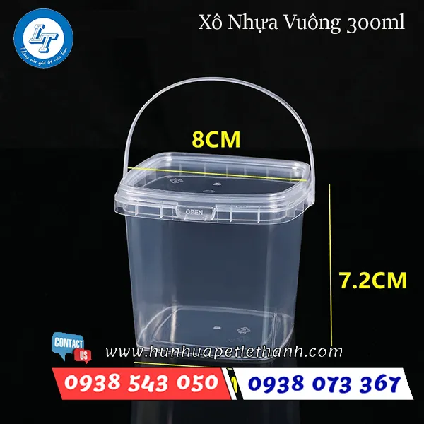 Xô Nhựa Vuông Đựng Trà Sữa