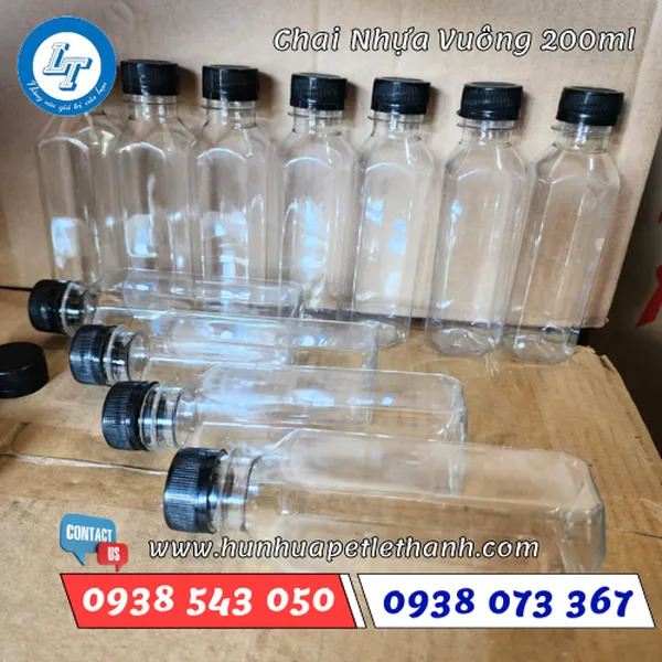 CHAI NHỰA VUÔNG 200ML