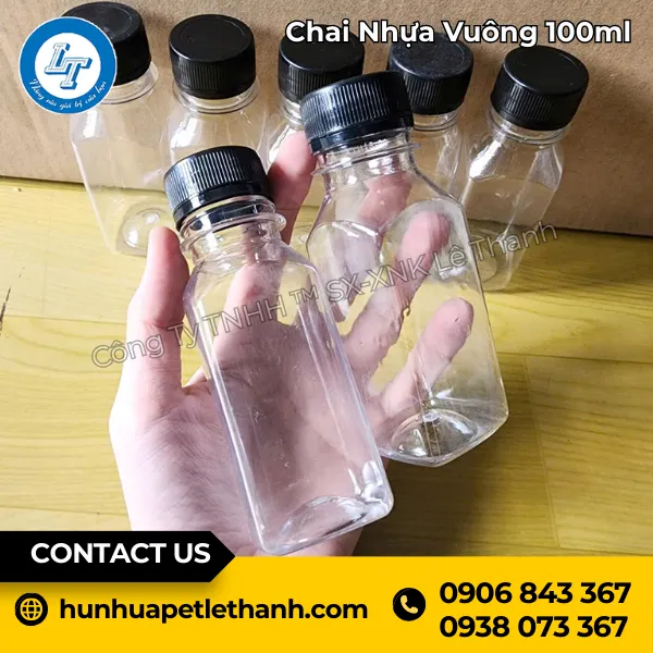 Chai Nhựa Vuông 100ml