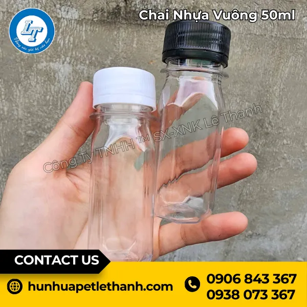 Chai Nhựa Vuông 50ml