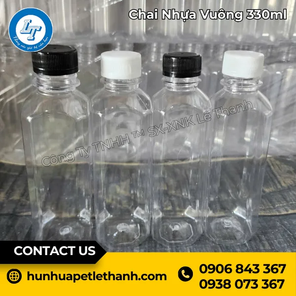 Chai Nhựa Vuông 330ml