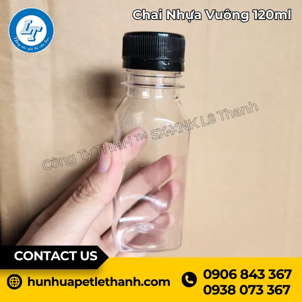 Chai Nhựa Vuông 120ml
